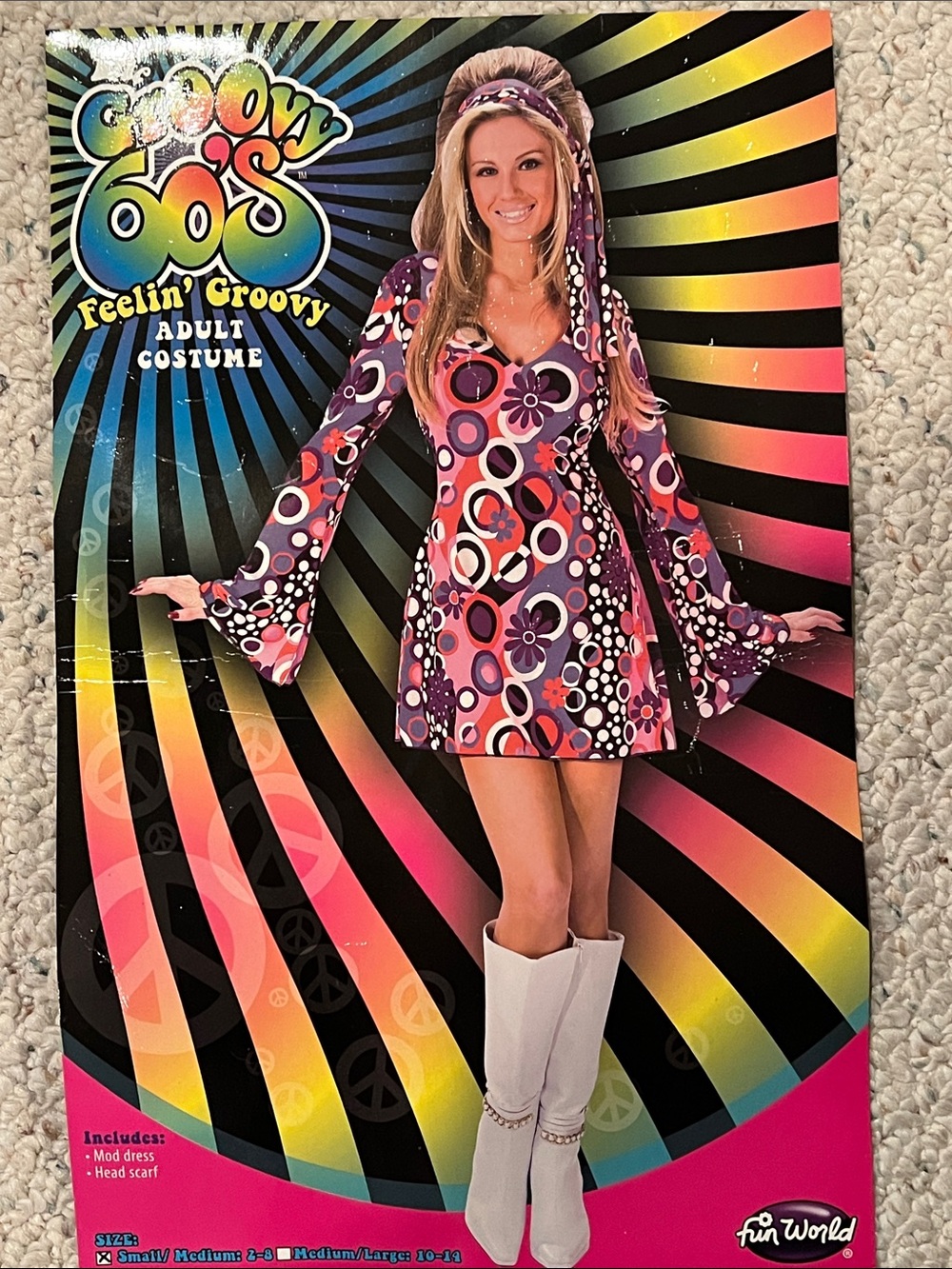 Feelin' Groovy 60s Women's Mod Dress - Purple Multi Halloween costume